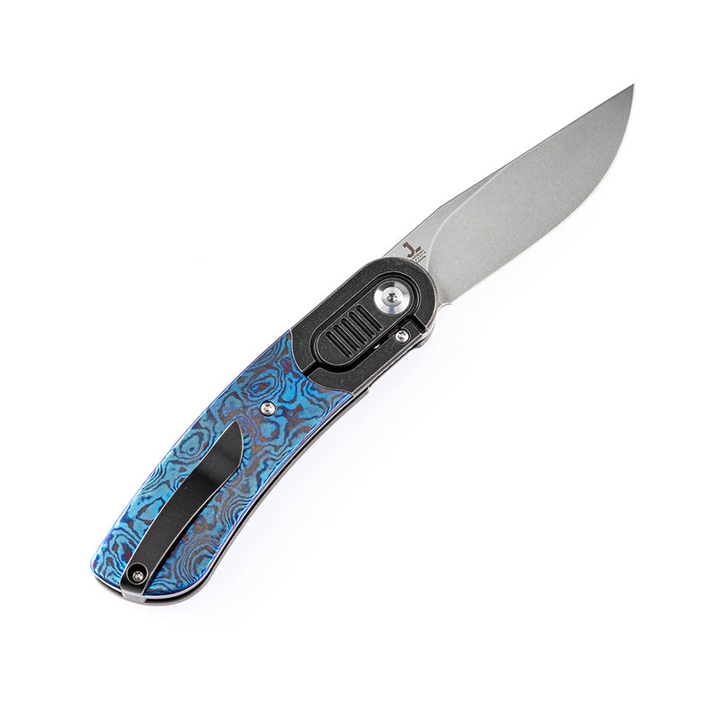 Reverie K2025A4 Black anodized Titanium Bolster + Timascus Scales Handle S35VN Blade with  Justin Lundquist Design