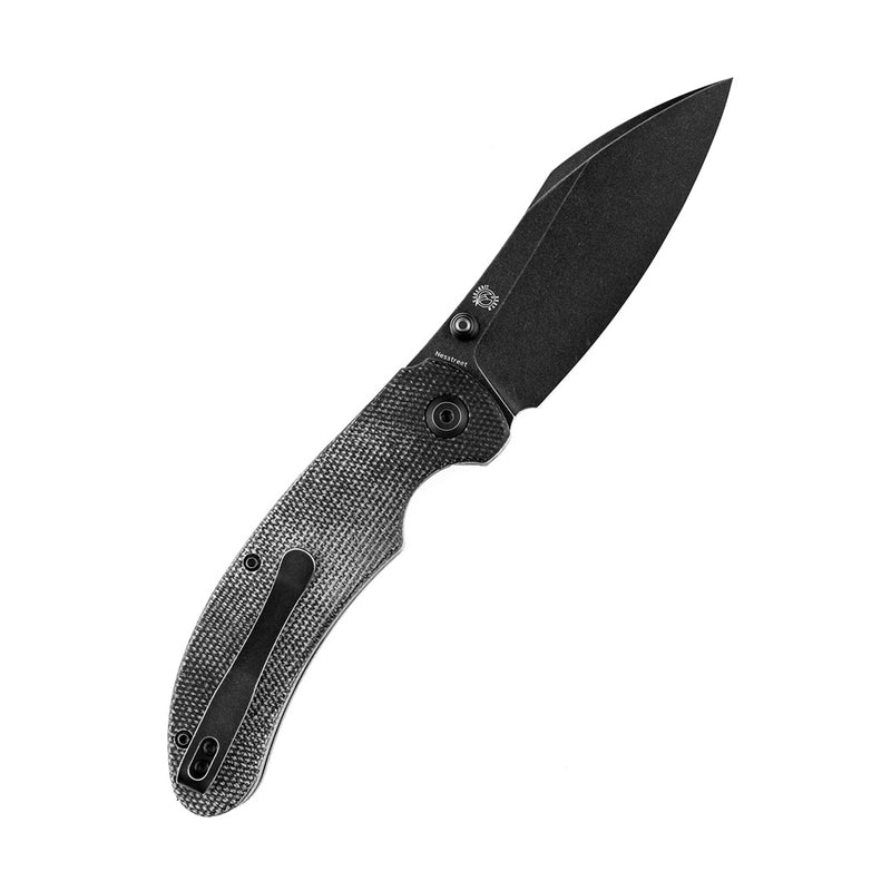Nesstreet K1039A2 Black Stonewashed CPM-S35Vn Blade Black Micarta Handle with Karambit Maker design