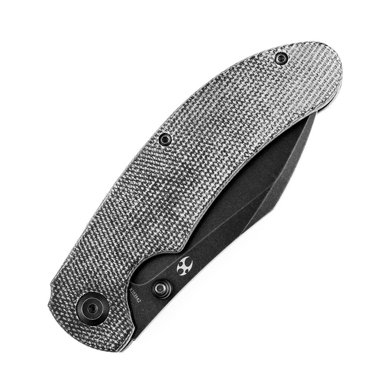 Nesstreet K1039A2 Black Stonewashed CPM-S35Vn Blade Black Micarta Handle with Karambit Maker design