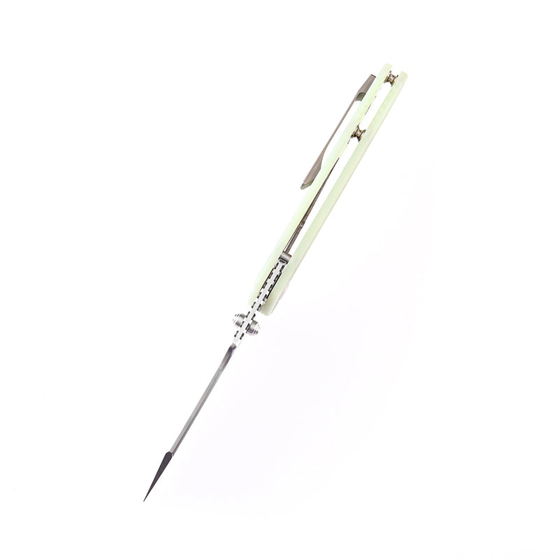 KANSEPT Main Street Thumb Stub Jade G10 Handle (3.36" 154CM Blade) Dirk Pinkerton Design-T1015B1