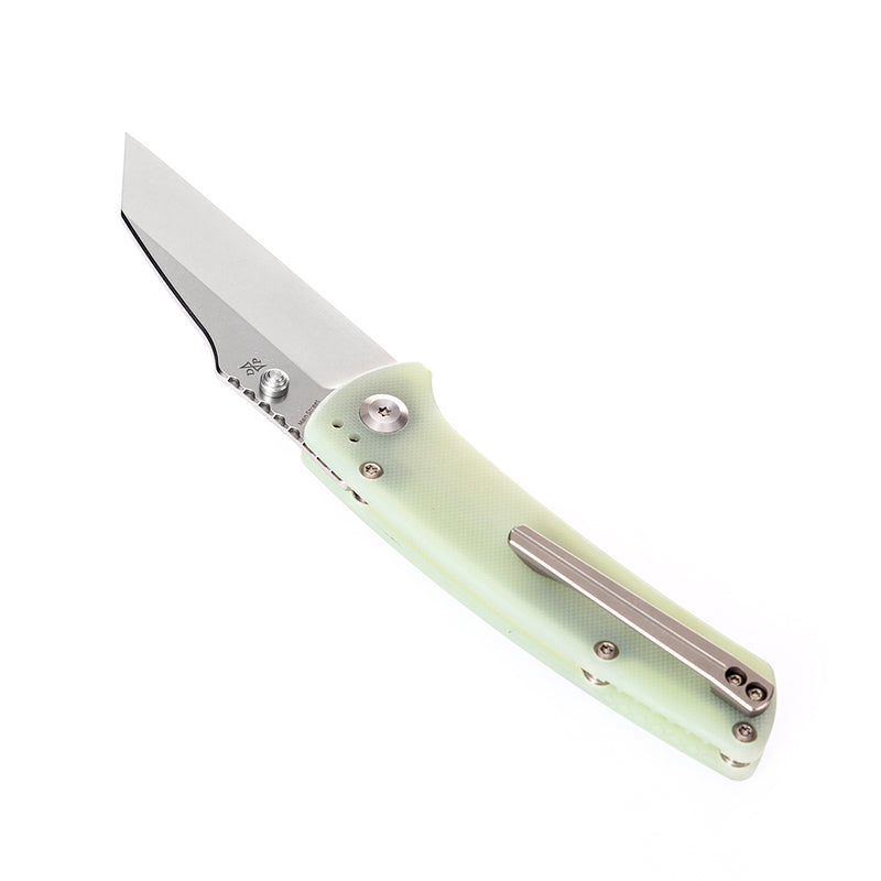 KANSEPT Main Street Thumb Stub Jade G10 Handle (3.36" 154CM Blade) Dirk Pinkerton Design-T1015B1