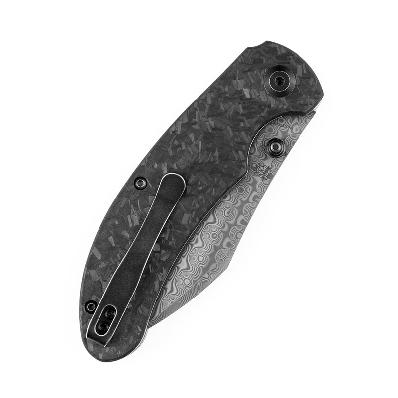 KANSEPT Nesstreet Damascus Blade Shred Carbon Fiber Handle with Karambit Maker design-K1039D1