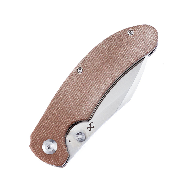 KANSEPT Nesstreet  Thumb Hole Knife Brown Micarta Handle (3.58'' CPM-S35VN Blade) Karambit Maker Design-K1039A1