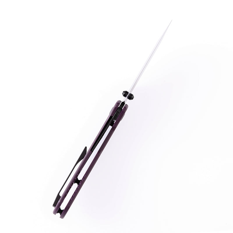 KANSEPT Main Street Thumb Stub Pocket Knives Purple Handle Black TiCn Coated 154CM Blade Dirk Pinkerton Design-T1015A6