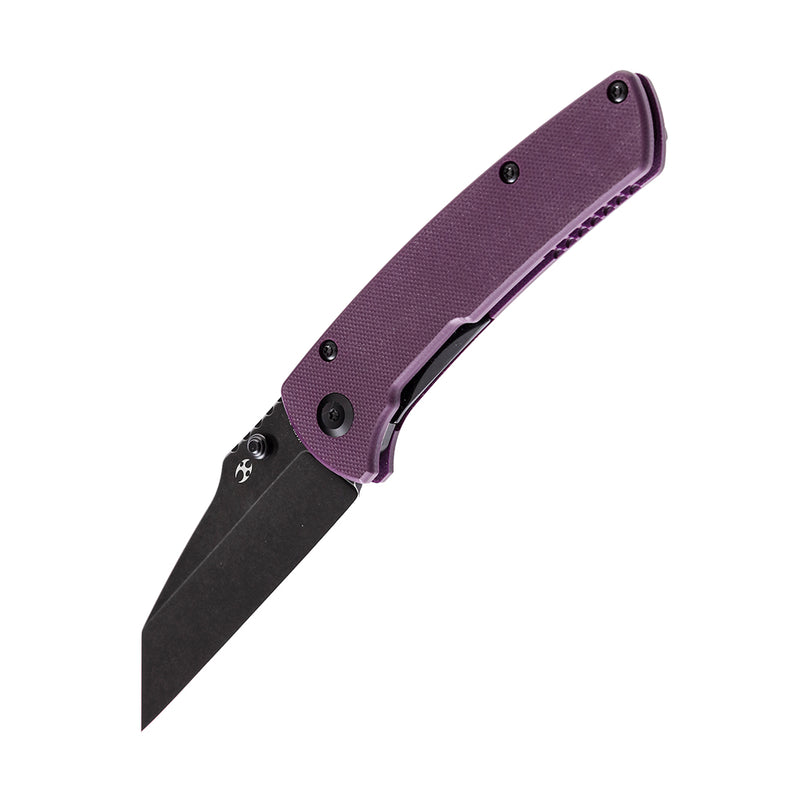 KANSEPT Main Street Thumb Stub Pocket Knives Purple Handle Black TiCn Coated 154CM Blade Dirk Pinkerton Design-T1015A6