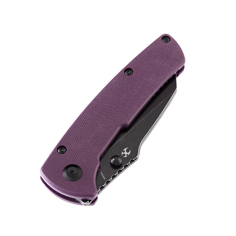 KANSEPT Main Street Thumb Stub Pocket Knives Purple Handle Black TiCn Coated 154CM Blade Dirk Pinkerton Design-T1015A6