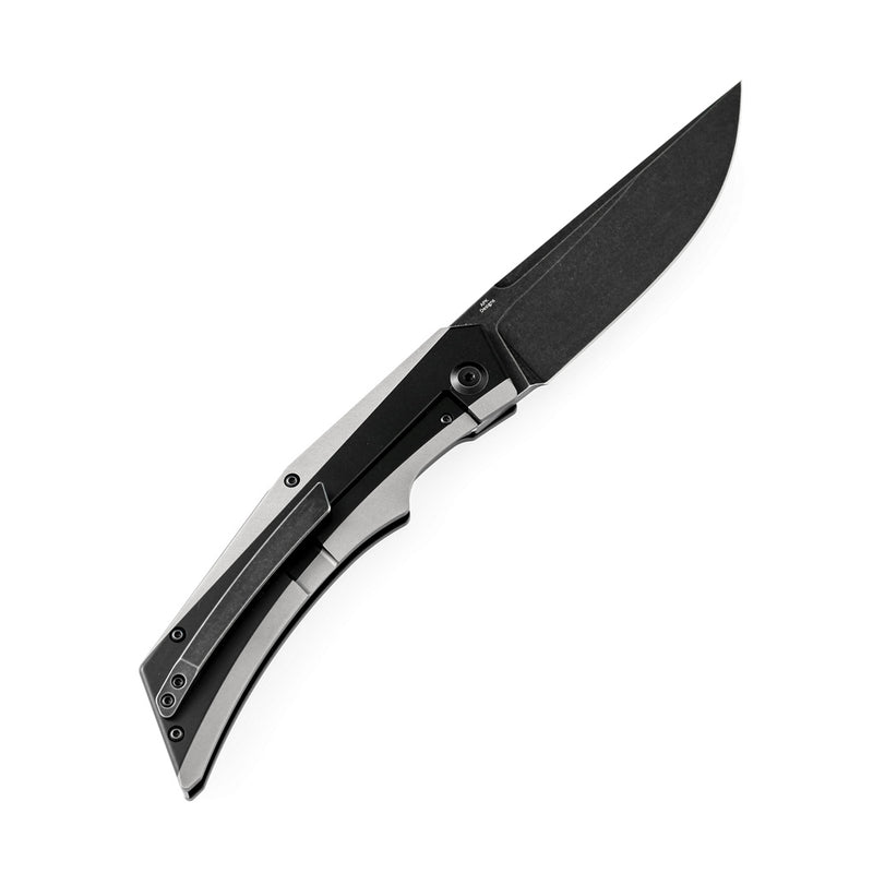 Kansept Knife Naska K1035A1 Black Stonewashed CPM-S35VN Blade Black Anodized and Plain Titanium Handle with APK Designs