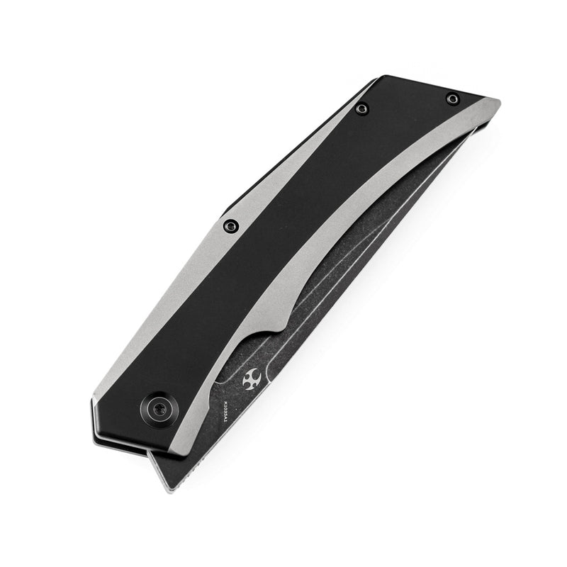 Kansept Knife Naska K1035A1 Black Stonewashed CPM-S35VN Blade Black Anodized and Plain Titanium Handle with APK Designs