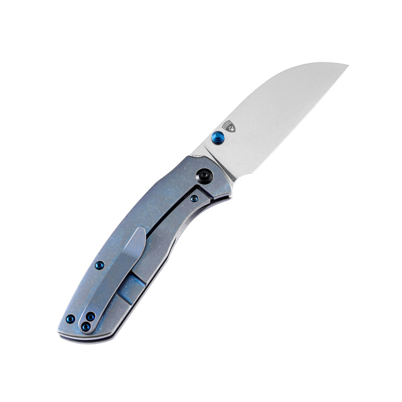 KANSEPT Convict K1023B2 CPM-S35VN  Blade Blue Anodized Titanium Handle Handle with Sheepdog Knives Design