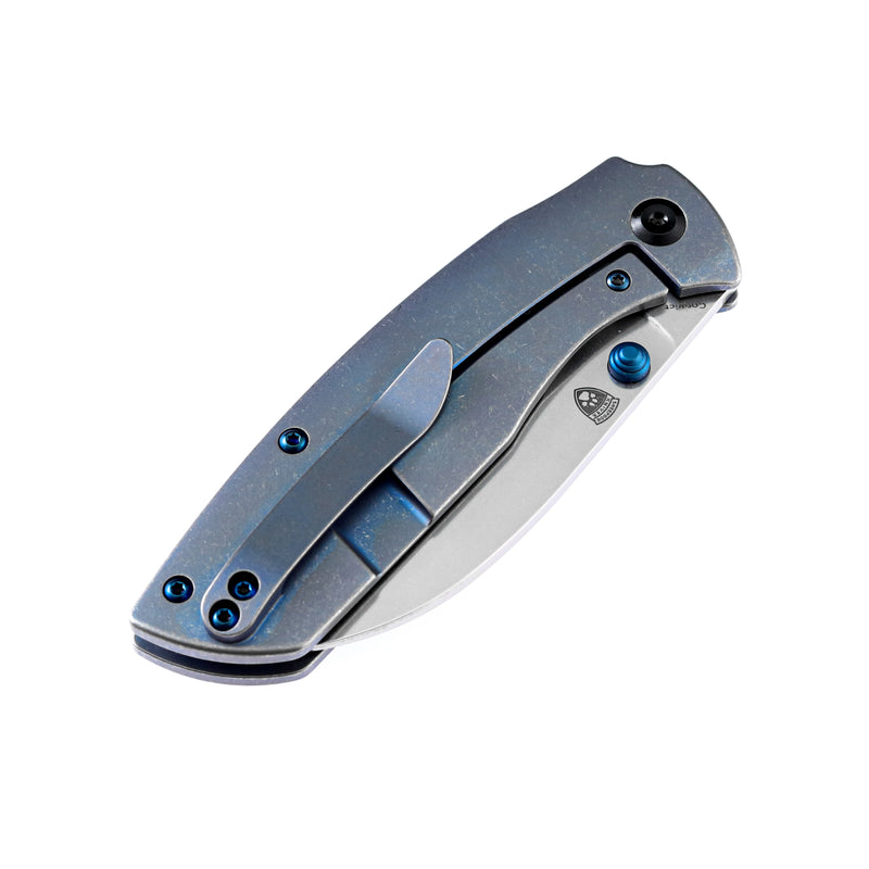 KANSEPT Convict K1023B2 CPM-S35VN  Blade Blue Anodized Titanium Handle Handle with Sheepdog Knives Design