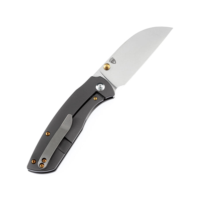 Convict K1023B1 CPM-S35VN  Blade Dark Gray Anodized Titanium Handle with Sheepdog Knives Design