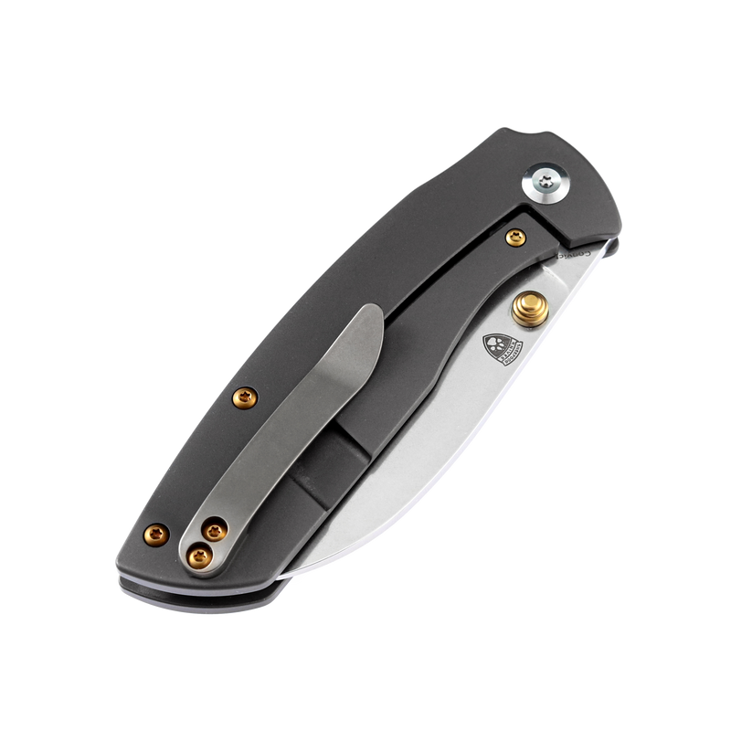 KANSEPT Convict CPM-S35VN  Blade Dark Gray Anodized Titanium Handle with Sheepdog Knives Design-K1023B1