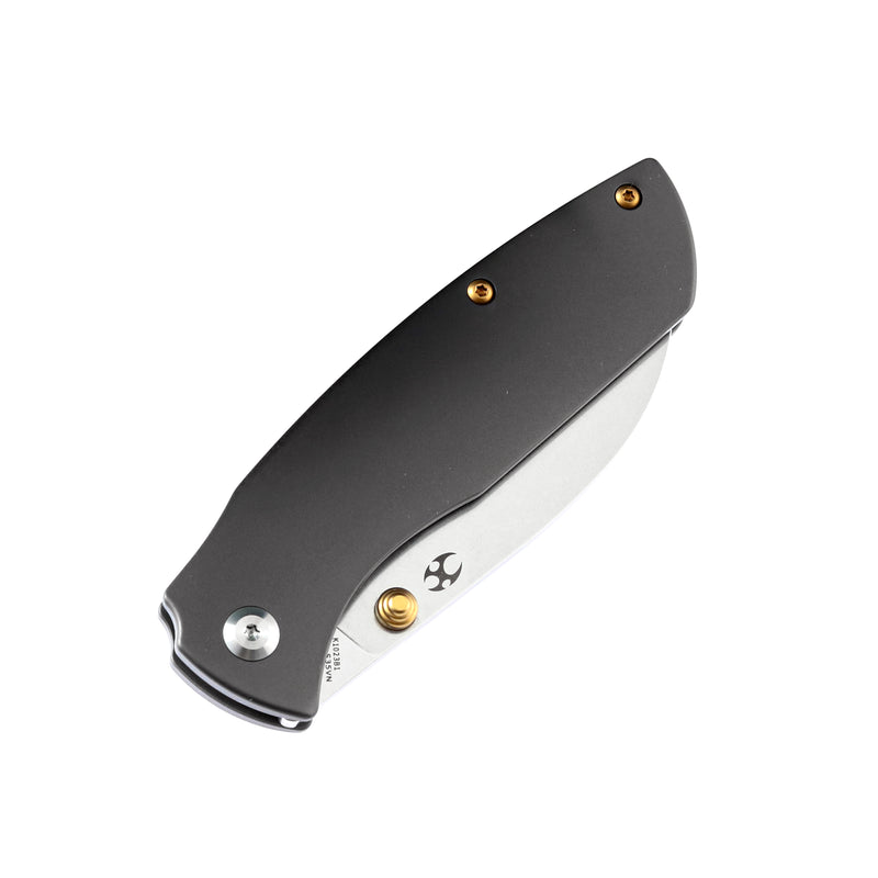 KANSEPT Convict CPM-S35VN  Blade Dark Gray Anodized Titanium Handle with Sheepdog Knives Design-K1023B1