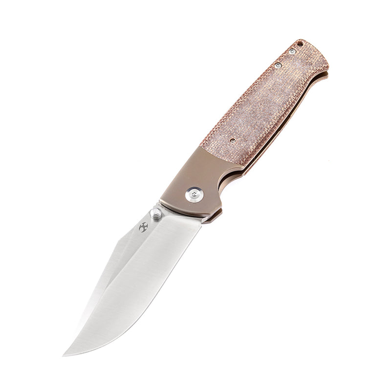 KANSEPT Shikari K1027A2 CPM-20CV Blade Brown Micarta Handle with Titanium Bolster Morgan Koens Dessign