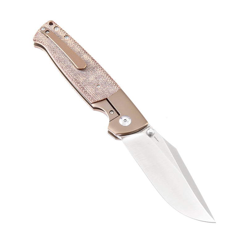 KANSEPT Shikari K1027A2 CPM-20CV Blade Brown Micarta Handle with Titanium Bolster Morgan Koens Dessign