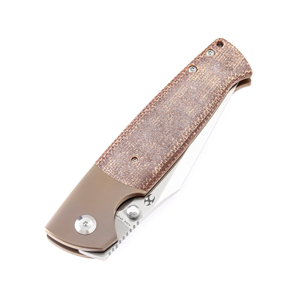 KANSEPT Shikari K1027A2 CPM-20CV Blade Brown Micarta Handle with