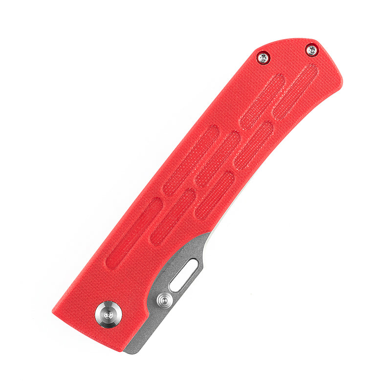 KANSEPT Reedus Red G10 Handle (Stonewashed 154CM Blade)with D.O.C.K. Design - T1041A2