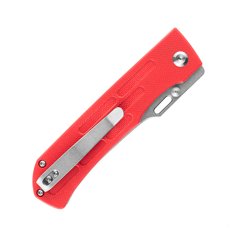 KANSEPT Reedus Red G10 Handle (Stonewashed 154CM Blade)with D.O.C.K. Design - T1041A2