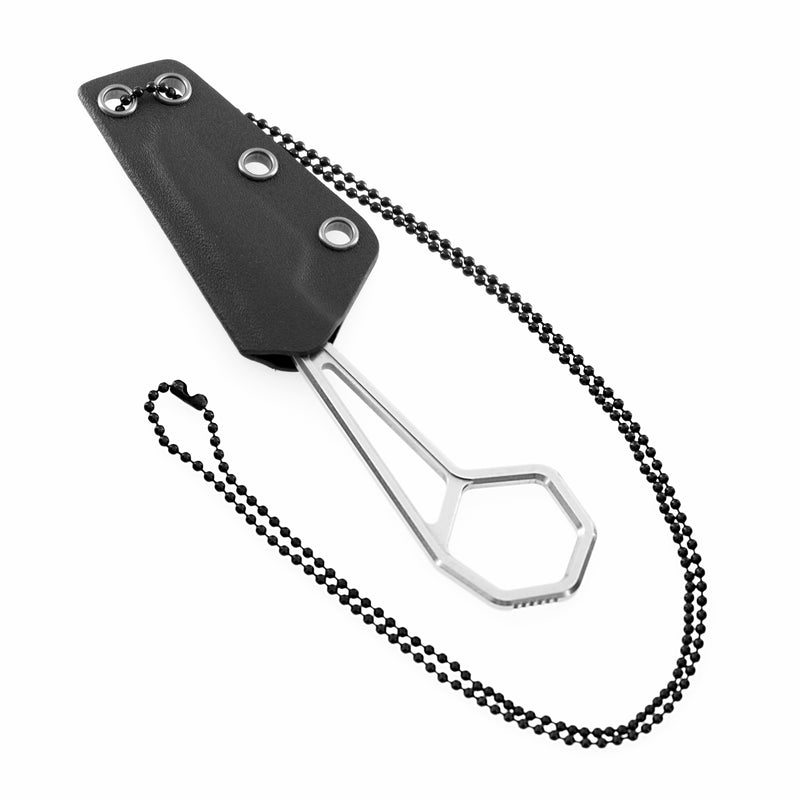 HEX G001A1 Stonewashed 14C28N+ Sheath Blade 14C28N Handle with Ostap Hel Design