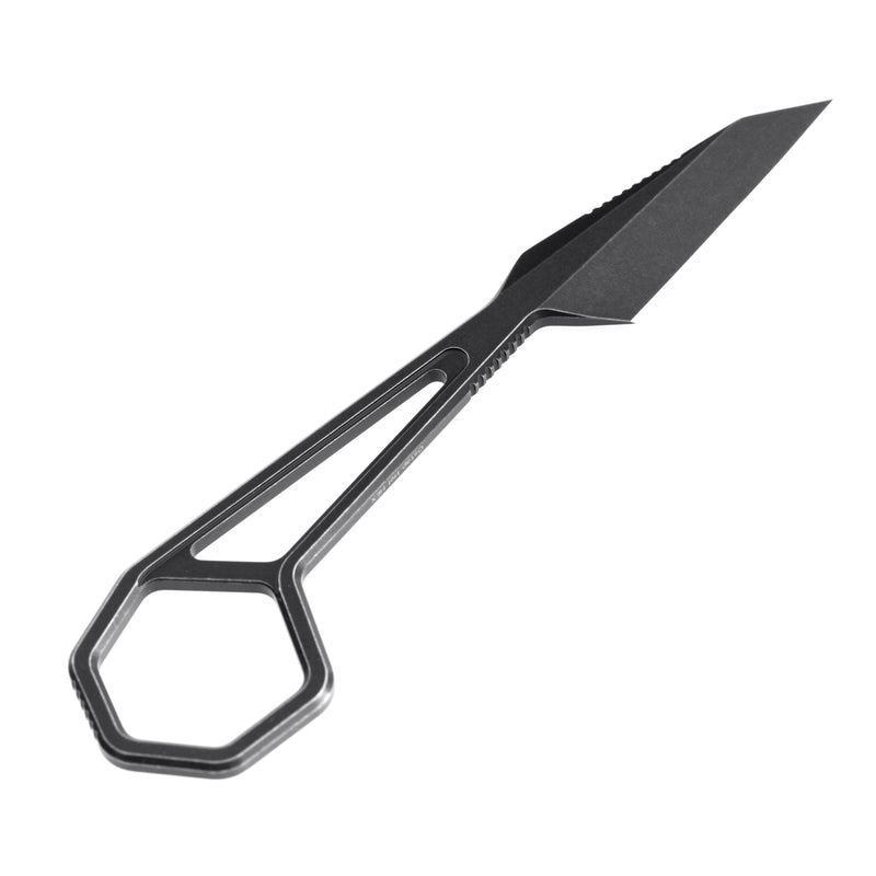 HEX G001A4 Black TiCn Coated  14C28N + Sheath Blade 14C28N Handle with Ostap Hel Design