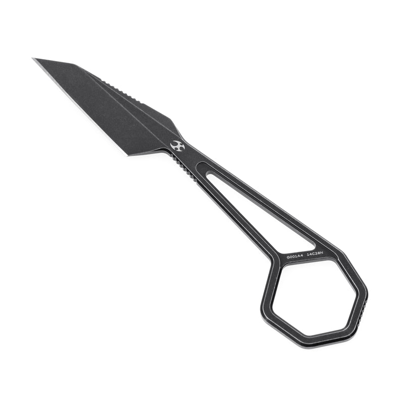 HEX G001A4 Black TiCn Coated  14C28N + Sheath Blade 14C28N Handle with Ostap Hel Design