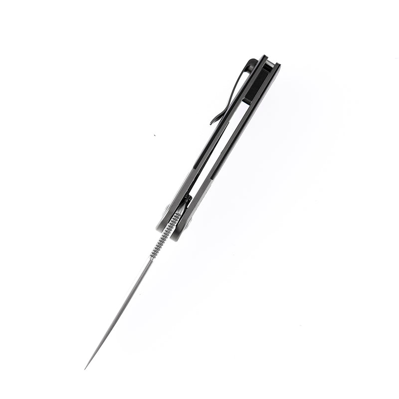 KANSEPT Reverie Front Flipper Knife Black G10+ Titanium Bolster Handle (2.92'' CPM S35VN Blade)Justin Lundquist Design-K2025A1