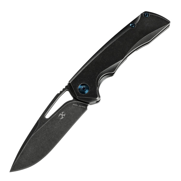 KANSEPT Mini Kryo Thumb Hole Knife Black 6AL4V Titanium Handle(2.90''CPM-S35VN Blade)  Kim Ning Design-K2001B3