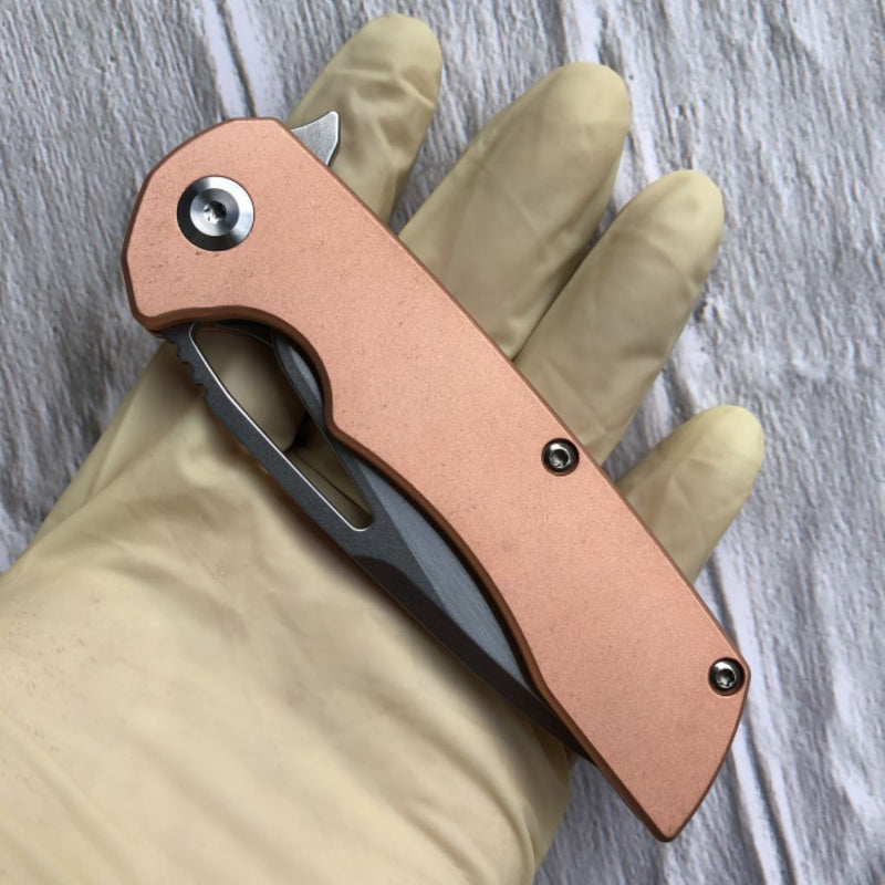 Kryo K1001C1 CPM-S35VN Blade Red Copper Handle with Kim Ning Design