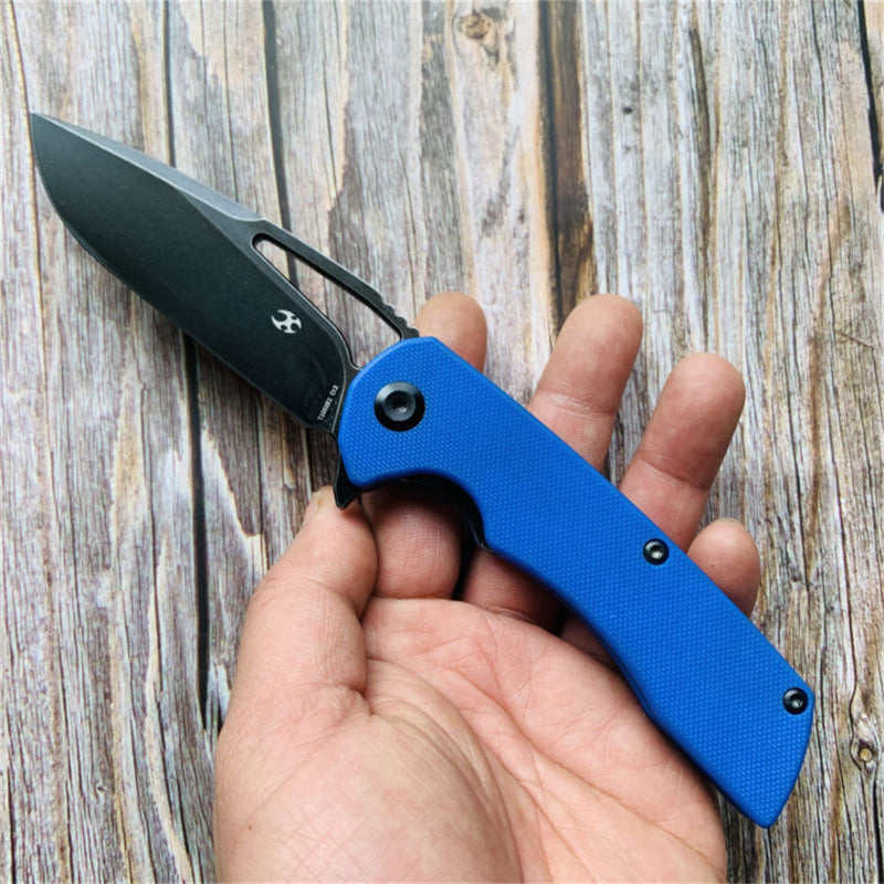 Kryo T1001B2 Black Coating D2  Blade Blue G10 Handle with Kim Ning Design