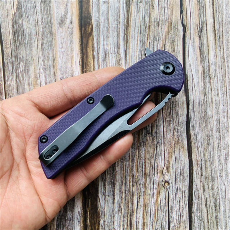 KANSEPT Kryo FlipperBlade Purple G10 Handle(Black Coating D2 Blade) with Kim Ning Design-T1001B3