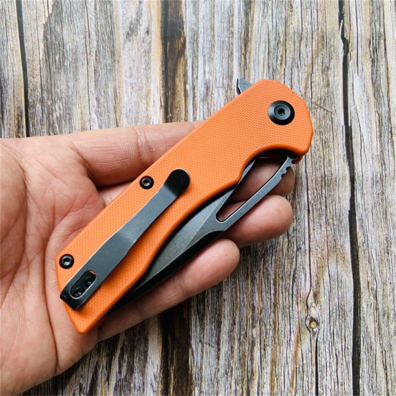 Kryo T1001B4 Black Coating D2 Blade Orange G10 Handle with Kim Ning Design