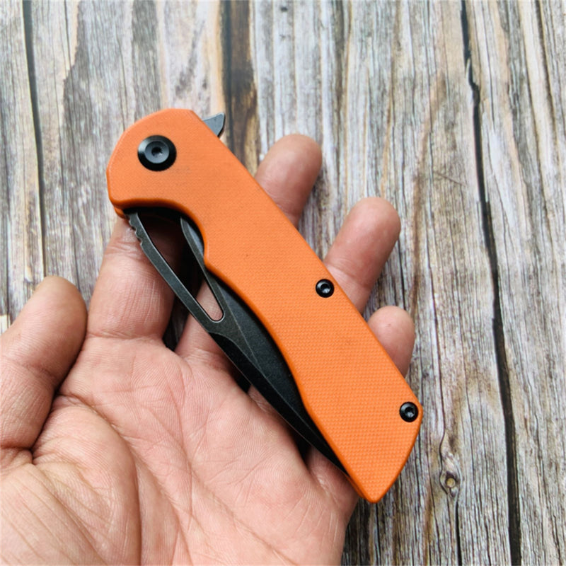 Kryo T1001B4 Black Coating D2 Blade Orange G10 Handle with Kim Ning Design