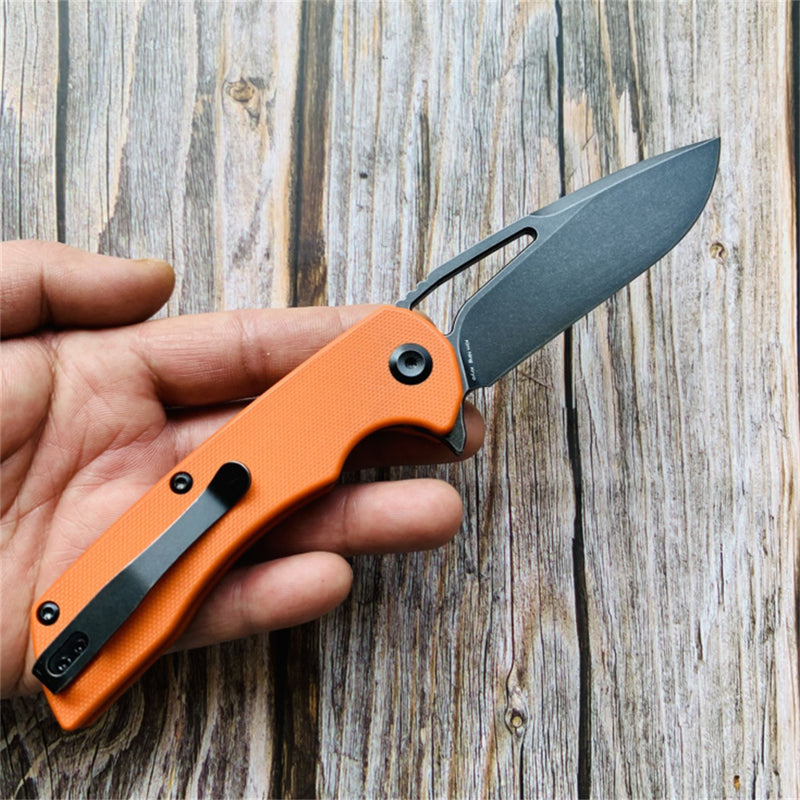 Kryo T1001B4 Black Coating D2 Blade Orange G10 Handle with Kim Ning Design