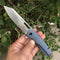 Shard K1006A8 CPM-S35VN Blade Blue Anodized Titanium  Handle With Kim Ning Design