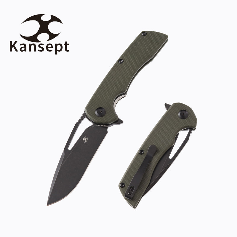 Kryo T1001A4 D2 Blade Dark Green Micarta Handle with Kim Ning Design