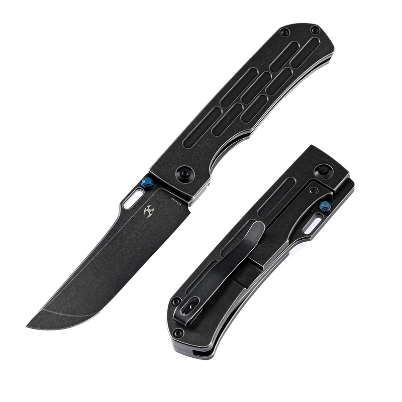 Reedus K1041A1 Black TiCn Coated and Stonewashed CPM-S35V Black TiCn Coated and Stonewashed Titanium with D.O.C.K. Design