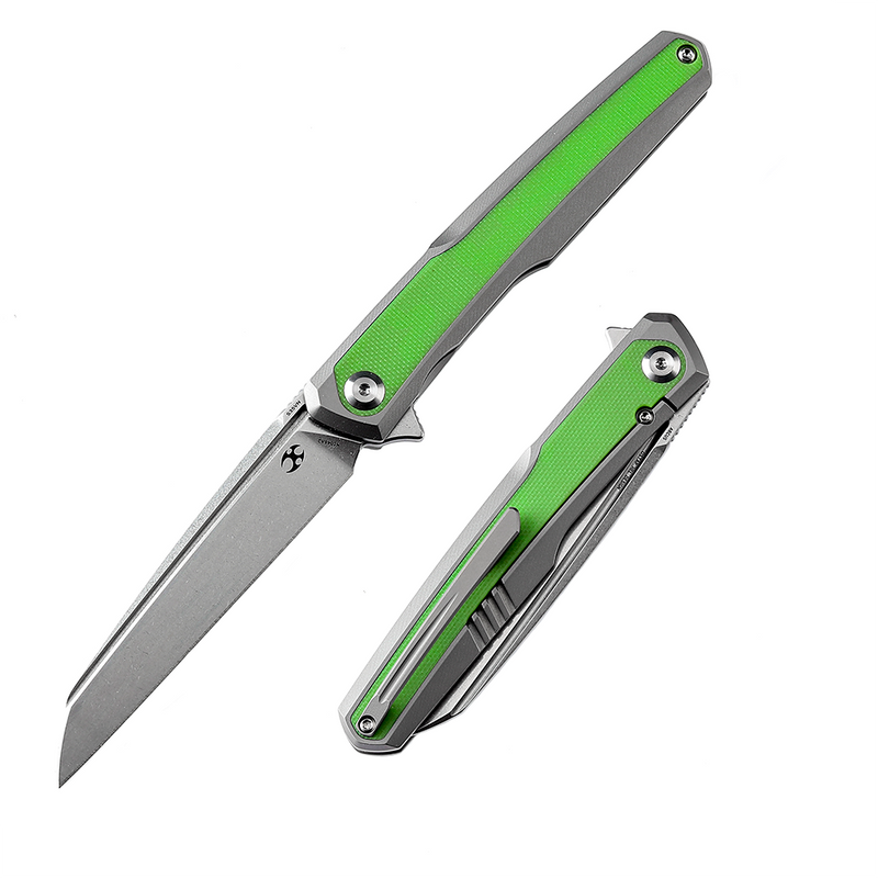 KANSEPT Arcus K1046A2 Ostap Hel Design Stonewashed CPM-S35VN Stonewashed Titanium + Grass Green G10