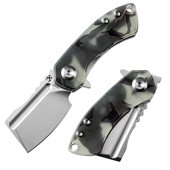 KANSEPT Mini Korvid Flipper Knife Luminous Resin Handle (1.45'' 154CM Blade) Koch Tools Design -T3030B5