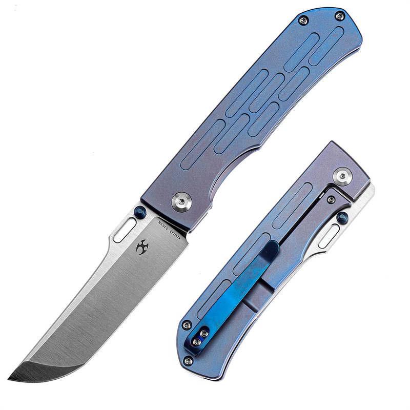 KANSEPT Reedus Satin CPM-S35VN  Blue Anodized Titanium Handle with D.O.C.K. Design-K1041A5