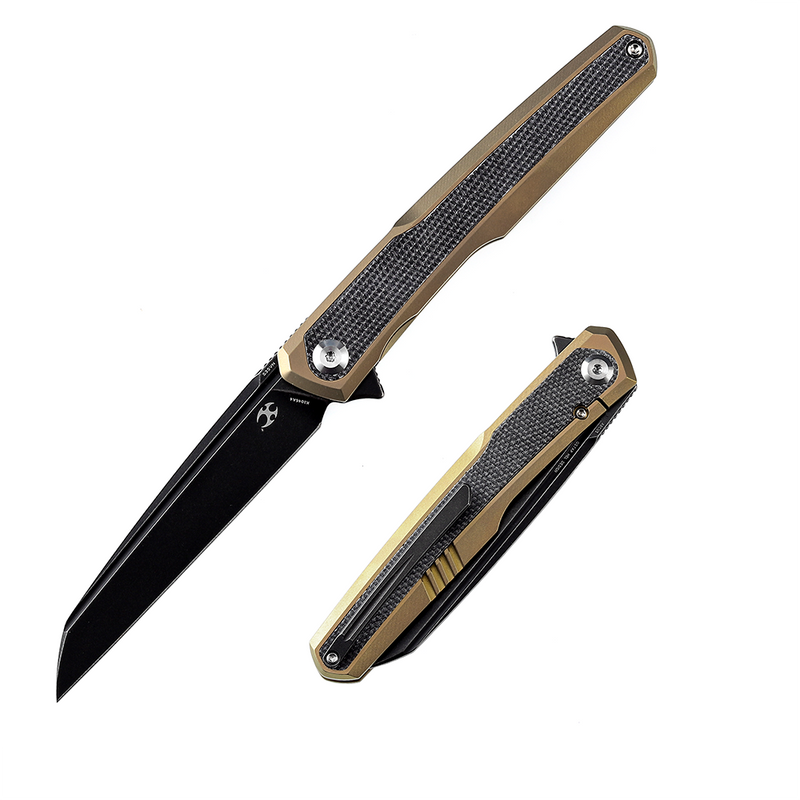 KANSEPT Arcus K1046A4 Ostap Hel Design Black Stonewashed CPM-S35Vn Golden Anodized Titanium + Black Micarta