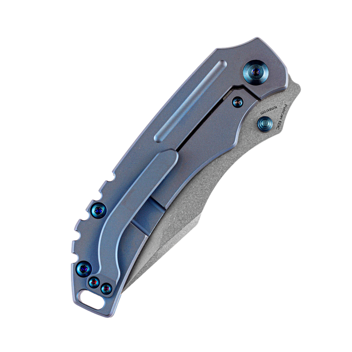KANSEPT Pelican Edc Flipper Knife Blue Anodized Titanium Handle (3.0’‘CPM-S35VN Tanto Blade)Kmaxrom Design-K1018A5