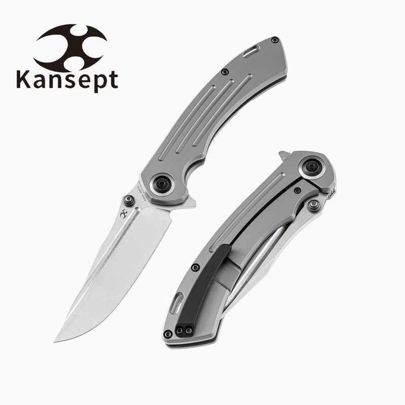 Pretatout K1032A2  Titanium Handle CPM-S35VN Blade with Kmaxrom Design