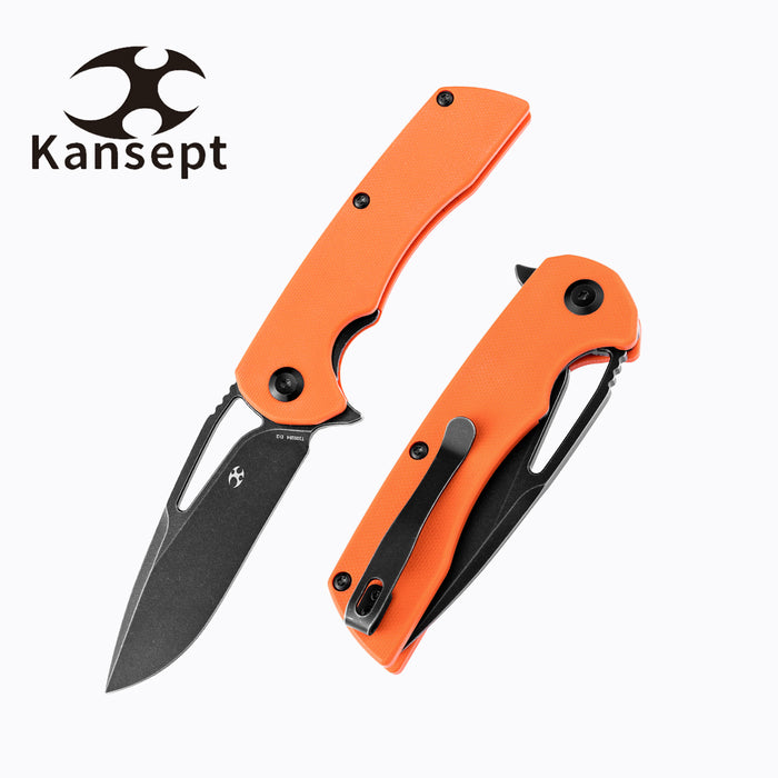 Kryo T1001B4 Black Coating D2 Blade Orange G10 Handle with Kim Ning Design