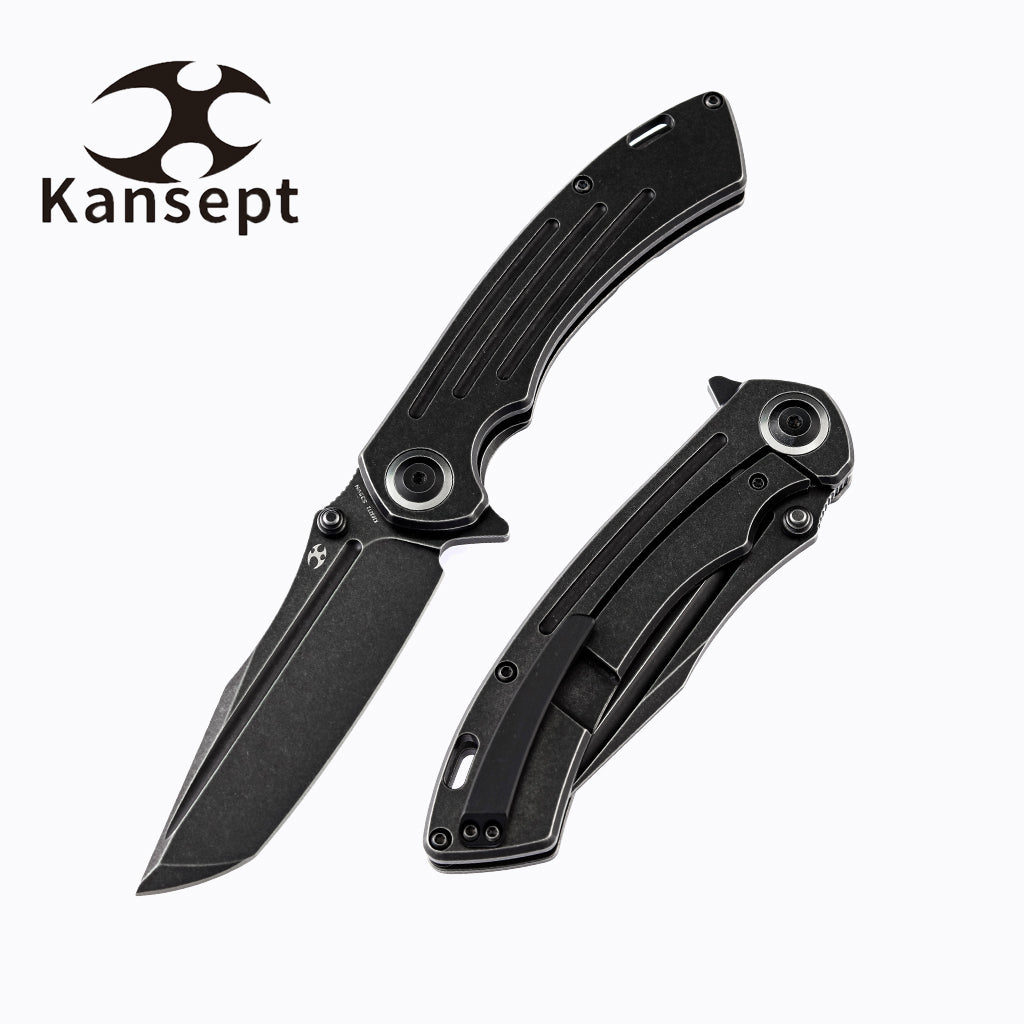Pretatout K1032T2 Black TiCn Cotaed CPM-S35VN Handle Blade