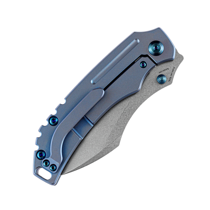 KANSEPT Pelican Edc Flipper Knife Blue Anodized Titanium Handle (3.0’‘CPM-S35VN Blade)Kmaxrom Design-K1018A6