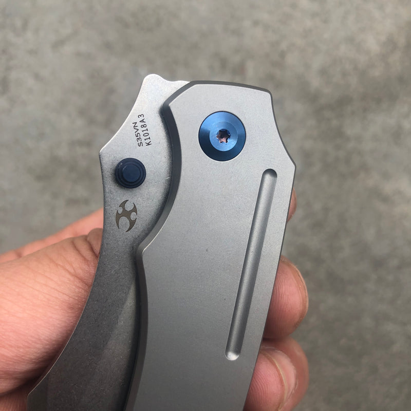 KANSEPT Pelican Thumb Stub Titanium Handle (3" CPM S35VN Blade) Kmaxrom Design-K1018A3