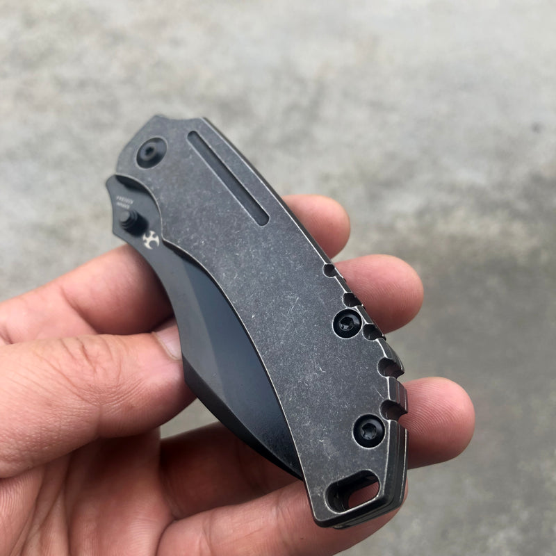 KANSEPT Pelican Edc Thumb Studs/Flipper Knife Coating 6AL4V Titanium Handle(3.0" CPM S35VN Blade)Kmaxrom Design- K1018A4