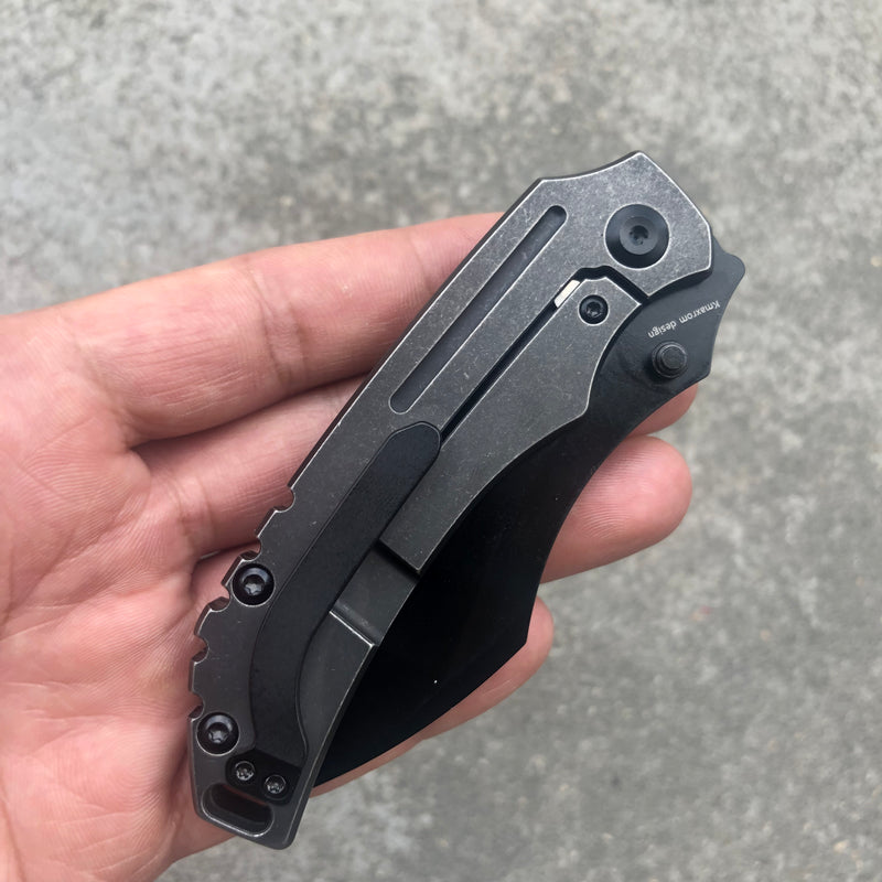 KANSEPT Pelican Edc Thumb Studs/Flipper Knife Coating 6AL4V Titanium Handle(3.0" CPM S35VN Blade)Kmaxrom Design- K1018A4