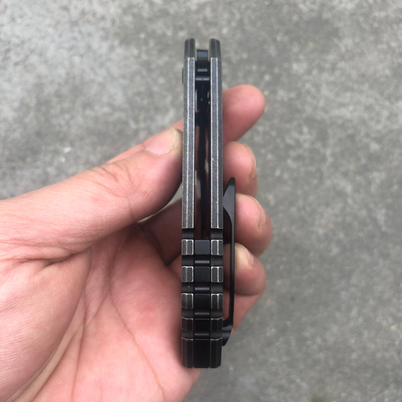 KANSEPT Pelican Edc Thumb Studs/Flipper Knife Coating 6AL4V Titanium Handle(3.0" CPM S35VN Blade)Kmaxrom Design- K1018A4