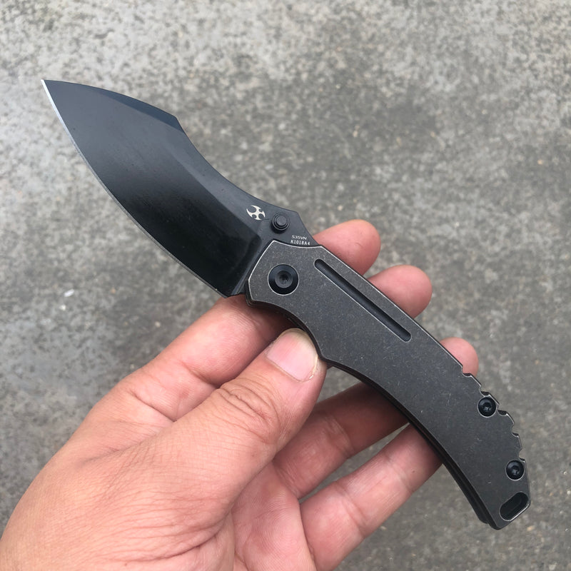 KANSEPT Pelican Edc Thumb Studs/Flipper Knife Coating 6AL4V Titanium Handle(3.0" CPM S35VN Blade)Kmaxrom Design- K1018A4